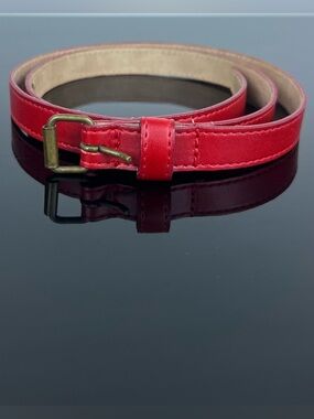 Marie Chantal Kids Girls Leather Belt, Red, Size L